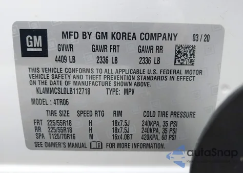 2020 Buick Encore Gx Awd Preferred from USA, damaged, VIN KL4MMCSL0LB112718